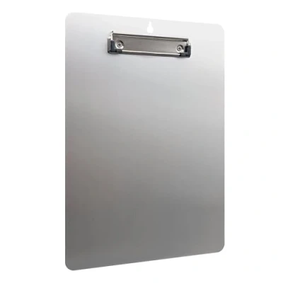 Abbildung von RAYLU PAPER Klemmbrett A4 aus Aluminium mit Klemmleiste für Restaurant, Büro, Krankenhaus, elegantes und robustes Design, abgerundete Kanten, robuster Griff, mattes Gefühl, Anti Fingerabdruck