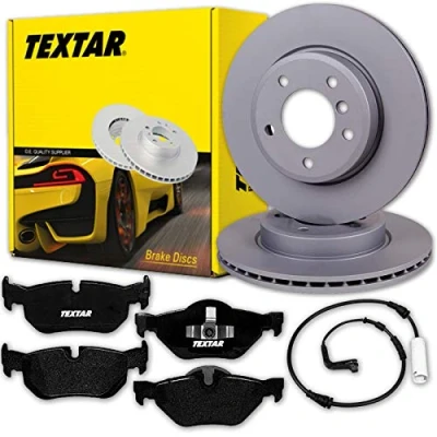 Abbildung von TEXTAR PRO BREMSSCHEIBEN 300x20mm + BELÄGE HINTEN FÜR 3er E90 E91 E92 E93 mit WARNKONTAKT // Bj. 2004 2013