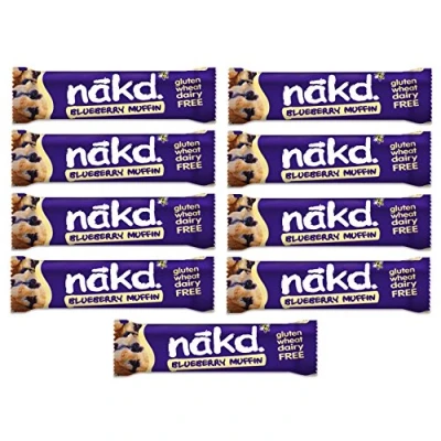 Abbildung von Blueberry Muffin Nakd Raw Fruit Nut Bars à 35 g Gluten Weizen Milchzuckerfrei (9 Stück)