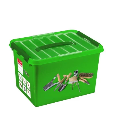 Abbildung von SUNWARE Q Line Gartenbox + 1 Einsatz 22 Liter 400 x 300 260 mm grün/transparent