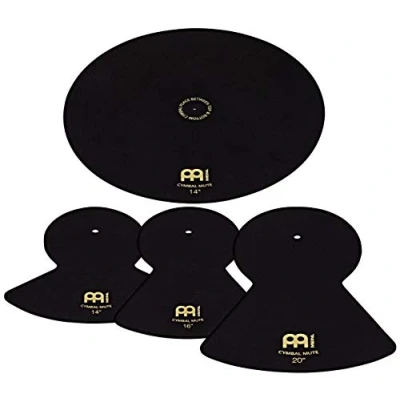 Abbildung von Meinl Cymbals Cymbal Mute Schlagzeug Becken Dämpfer Set 14, 16 und 20 Zoll (35,56 50,80cm) für geräuscharmes Üben Zuhause Drumset Zubehör, Schwarz (MCM 141620)