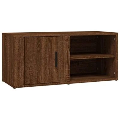 Abbildung von vidaXL TV Schrank Lowboard Möbel Tisch Board Sideboard Fernsehtisch Fernsehschrank HiFi Braun Eichen Optik 80x31,5x36cm Holzwerkstoff