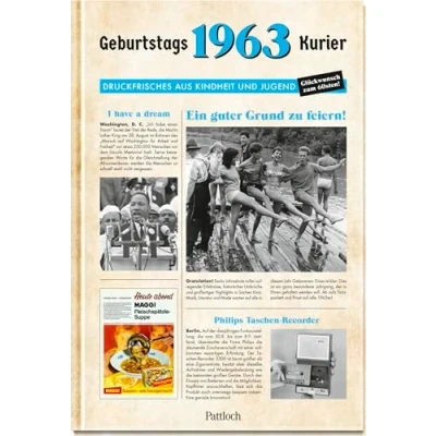 Abbildung von 1963 Geburtstagskurier: Druckfrisches aus Kindheit und Jugend Originelle Geschenkidee zum 60. Geburtstag (Geschenke für runde Geburtstage 2023 Jahrgangsbücher)