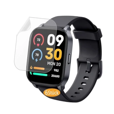 Abbildung von Frgnie Schutzfolie Kompatibel für TOOBUR Smartwatch IDW17 2,01 Zoll (6 Stück) HD Flexibel TPU Folie, Hülle Blasenfreie Fitness Tracker Displayschutzfolie