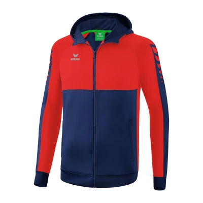 Abbildung von Erima Six Wings Kapuzenjacke Kids blaurot, 116 Kinder
