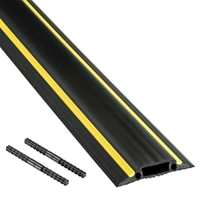 Abbildung von D Line FC83H/9M Boden Kabelbrücke mit Steckverbindung, Schwarz/Gelb, Kabelkanal 83x14mm Breit, 9m Länge