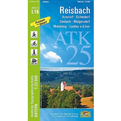 Abbildung von ATK25 L16 Reisbach (Amtliche Topographische Karte 1:25000): Arnstorf, Eichendorf, Simbach, Malgersdorf, Mamming, Landau a.d.Isar (ATK25 Amtliche 1:25000 Bayern)