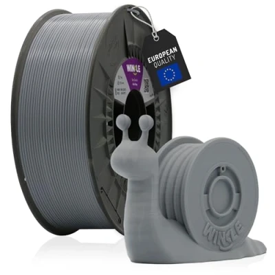 Abbildung von WINKLE PLA HD Filament, aschgrau, Filament für 3D Drucker, 1,75 mm, 300 g, graues PLA, kompatibel mit allen Druckern, Maßgenauigkeit, Spule g