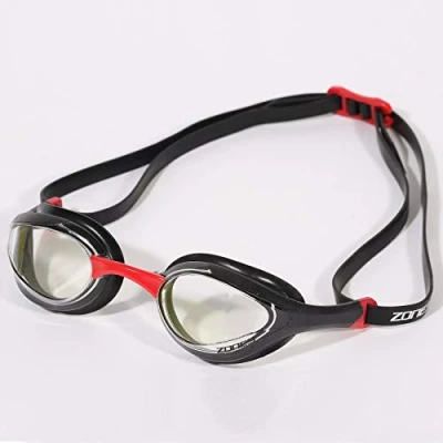 Abbildung von ZONE3 Volare Schwimmbrille, Unisex, Erwachsene, transparente Gläser, Rot/Schwarz, Einheitsgröße