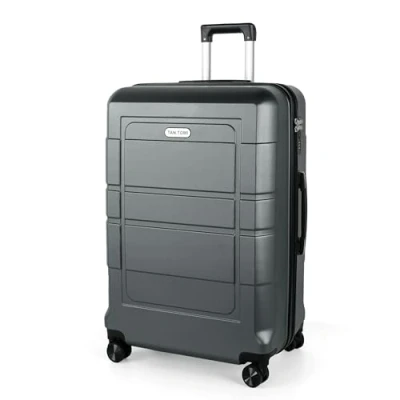 Abbildung von TANTOMI Hartschalen Handgepäck Koffer Groß aus ABS+PC Reisekoffer mit 4 Drehbaren Rollen (360), Trolley Aluminium Teleskopstange und 3 Stelige Zahlenschloss (XL 95L, Dunkelgrau)