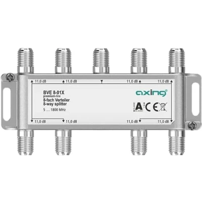Abbildung von Axing BVE 8 01X Fach Verteiler 11 dB 5 1800 MHz TV Data Internet Kabelfernsehen