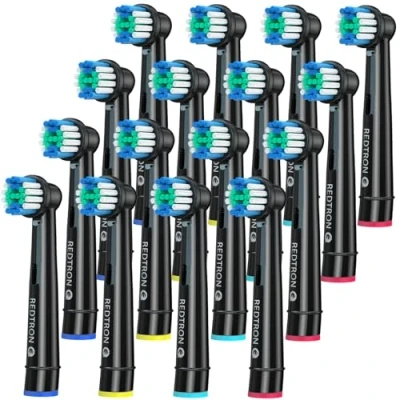 Abbildung von REDTRON Aufsteckbürsten für Oral B, Elektrische Ersatzbürstenköpfe Precision Clean, Zahnbürstenköpfe kompatibel mit Pro1000 Pro3000 Pro5000 Pro7000 und mehr (16er Pack)