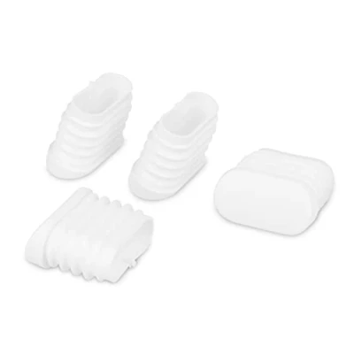 Abbildung von GleitGut 4 x Lamellenstopfen oval für schräge Stuhlbeine Kunststoff Stopfen schräg 0 20 Neigung weiß (38 mm)