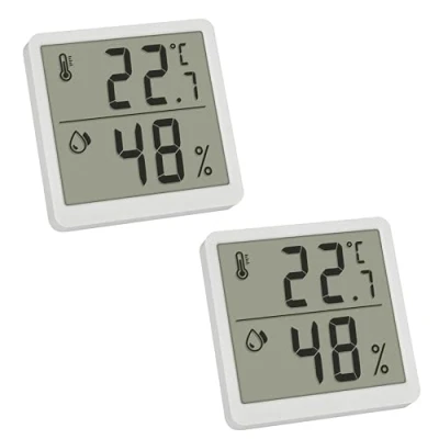 Abbildung von TFA Dostmann 2er SET Digitales Thermo Hygrometer Innen, 30.5059.02.02, Thermometer und Luftfeuchtigkeit, Raumthermometer, für Raumklimakontrolle, Luftfeuchtigkeitsmessgerät, weiß
