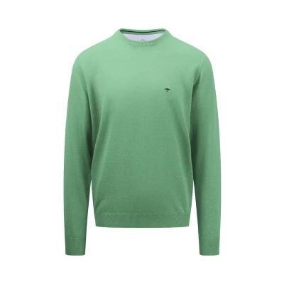 Abbildung von Fynch Hatton Rneck Strickpullover, Herren, Größe: Medium, Grün