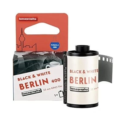 Abbildung von Lomography, Berlin Kino Film, schwarz/weiß negativ, 400 ISO, 35mm (F436BWCINE)