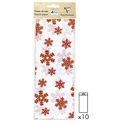 Abbildung von Clairefontaine 393808AMZC Set mit 40 Blätter Seidenpapier gefaltet 50x70cm 18g, Flocken Rot, 1