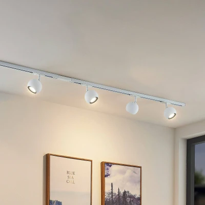 Abbildung von Lindby Schienensystem Leuchten Linaro, 210 cm, Modern, Metall, weiß, 4 flammig, GU10, 1 Phasen Stromschiene