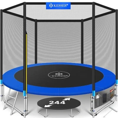 Abbildung von KESSER Gartentrampolin, Trampolin TÜV SÜD GS Zertifiziert Komplettset Sicherheitsnetz
