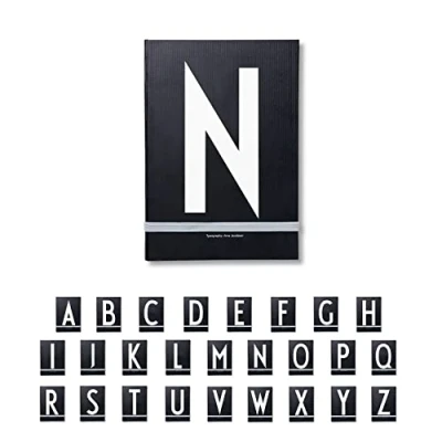Abbildung von Design Letters Buchstaben Notizbuch A5 A Z Schwarz Nutzen Sie das unlinierte als Bullet Journal, 2024 Planer mit elastischem Verschlussband 146 nummerierte Seiten