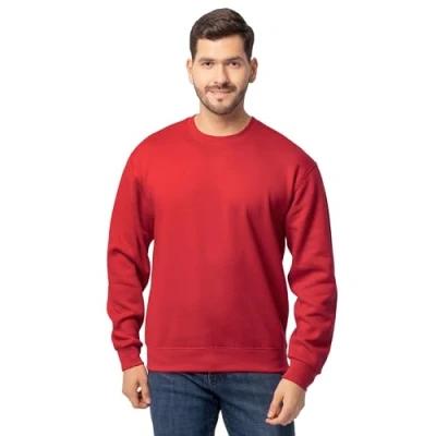Abbildung von Fruit of the Loom Herren Eversoft Fleece Crewneck Sweatshirts, Moisture Wicking &amp; Breathable, Sizes S 4x Hemd, Rot/Ausflug, einfarbig (Getaway Solids), Medium