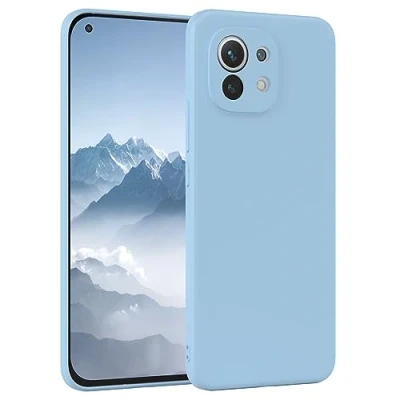 Abbildung von EAZY Case Silikonhülle für Xiaomi Mi 11 5G Hülle Silikon Blau weich stoßfeste Handyhülle Schutzhülle mit Kameraschutz Dünn Premium Schutz Cover TPU Phone Bumper in Hellblau