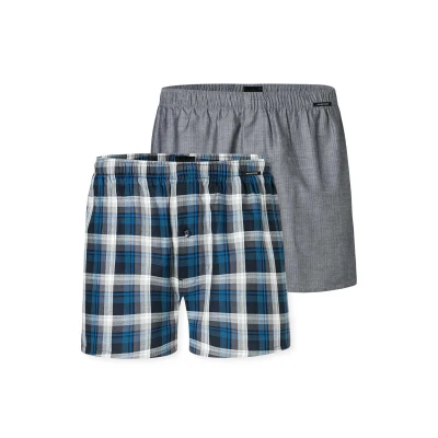 Abbildung von Schiesser 2 PACK Boxershorts, Herren, Größe: Large, Dark blue/grey