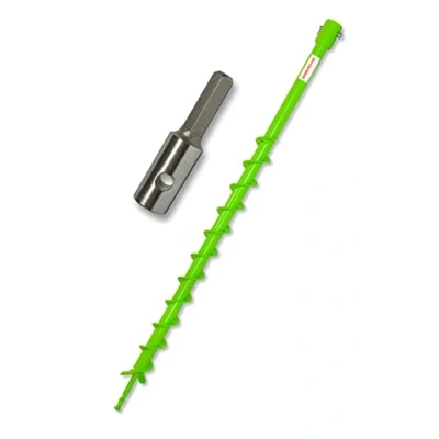 Abbildung von WERHE Profi Bohrer für Erdbohrer 40 mm Pfahlbohrer Brunnenbohrer präzise Bohrspitze Spiral eco Farbe mit Hex Adapter