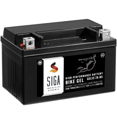 Abbildung von SIGA Gel Motorradbatterie 12V 7Ah 190A/EN Batterie YTX7A BS Gel12 7A 4 CTX7A GTX7A 50615LF