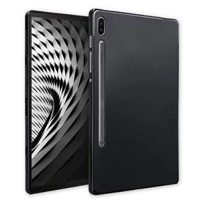 Abbildung von Wigento Für Samsung Galaxy Tab S9 Ultra / S8 Schwarz Tablet Tasche Hülle Case TPU Silikon dünn