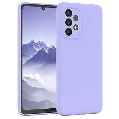 Abbildung von EAZY Case Slim Fit Cover kompatibel mit Samsung Galaxy A33 5G Bumper Back, Microfiber, Anti Kratzen, Hülle einfarbig, Handyhülle, Flexible Silikon in Lavendel Lila