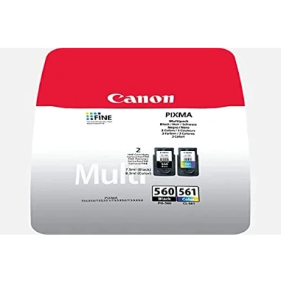 Abbildung von Canon PG 560 / CL 561 Schwarz + 3 Farben Druckerpatrone Multipack