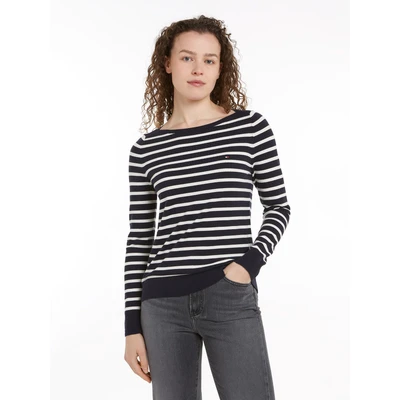 Abbildung von Tommy Hilfiger Strickpullover, Damen, Größe: Large, Desert sky/ivory petal