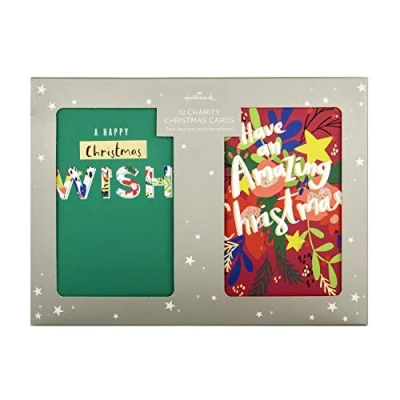 Abbildung von Hallmark Weihnachtskarten für Wohltätigkeitsorganisationen, 12 Karten in 2 modernen Designs