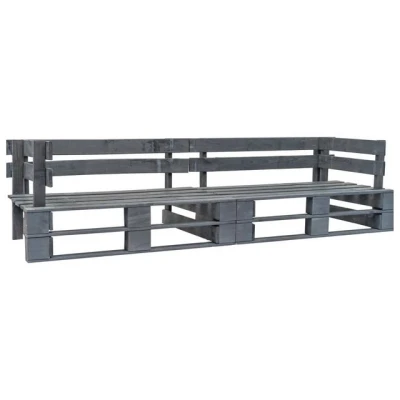 Abbildung von vidaXL Gartenbank Garten Palettensofa 2 Sitzer Grau Holz (1 St)