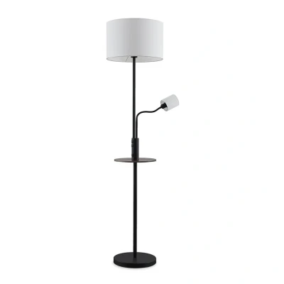 Abbildung von Lindby Stehlampe Aovan, schwarz, Ablage, USB Anschluss