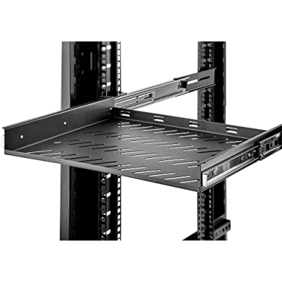Abbildung von Renkforce RF 3432148 19 Zoll Netzwerkschrank Geräteboden 1 HE Ausziehbar Geeignet für Schranktiefe: ab 400 mm Schwarz