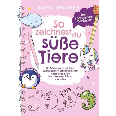 Abbildung von So zeichnest du süße Tiere: Ein Zeichenbuch mit leicht verständlichen Schritt für Anleitungen zum Nachzeichnen &amp; bunt ausmalen: Spielerisch Konzentration fördern