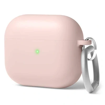 Abbildung von elago Liquid Hybrid Hülle mit Karabiner Kompatibel AirPods 3 Case Cover Dreischichtiger Strukturschutz, Voller Schutz, LED Sichtbar, Hochwertiges Silikon Schutzhülle