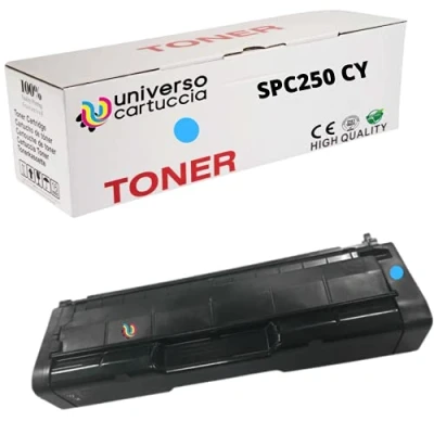 Abbildung von Universocartuccia® Toner kompatibel zu Ricoh SP C250, C250DN, C250SF, C250SFw, C252, C252DN, C252SF, C252SFw SPC250 Cyan