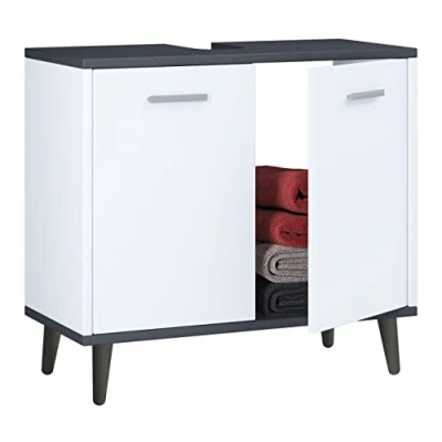 Abbildung von VCM Waschbeckenunterschrank Holz Badmöbel Badunterschrank Waschbecken Landos