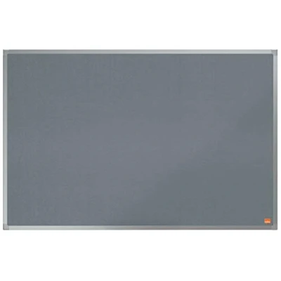 Abbildung von Nobo Filz Notiztafel, 60 x 90 cm, Aluminiumrahmen, Traditionelle Eckmontage, Grau, Essence Serie, 1915205