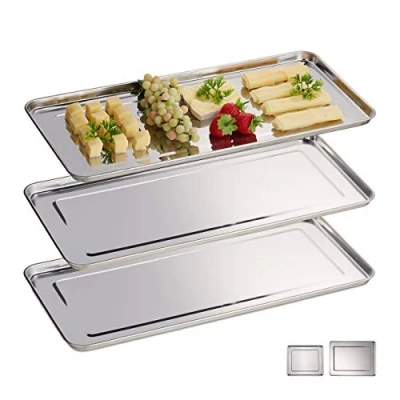 Abbildung von relaxdays Servierplatte 3er Set, Edelstahl, L