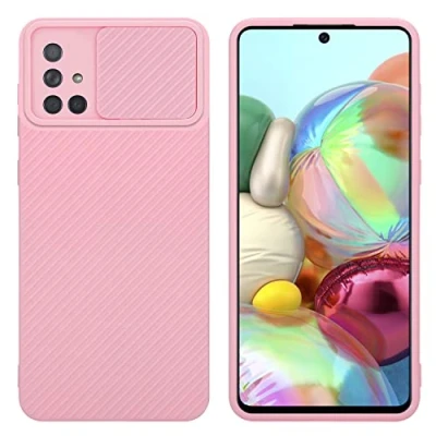 Abbildung von Cadorabo Hülle kompatibel mit Samsung Galaxy A71 4G Schutzhülle TPU Silikon Case Liquid Design Kameraschutz Slim Kratzfest Weiche Gummi Rundumschutz für in Rosa