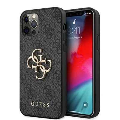 Abbildung von Guess GUHCP12M4GMGGR Hülle für iPhone 12/12 Pro 6,1&quot; grau 4G Big Metal Logo