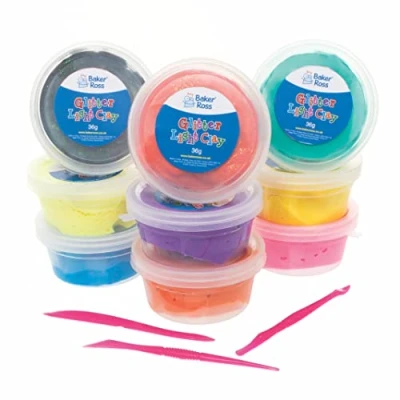 Abbildung von Baker Ross FC130 Ton mit Glitzer Vorteilspaket 10er Pack, Kunstbedarf für Schule und Spielgruppen, Bastelaktivitäten Kinder Basteln