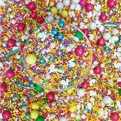 Abbildung von 180g STREUSEL Ostern Hüpf Häschen bunt Zuckerstreusel Eastern Frühling GLÜCK Sprinkles für Tortendeko Geburtstag Hasen Muffins Cupcakes Cake Pops