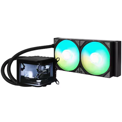 Abbildung von TRYX Panorama 240 ARGB Schwarz 240mm AIO 6,5&quot; AMOLED Curved Display mit 3D anamorphem Effekt Anpassbarer Kühler Asetek 8. Gen 280W TDP Lüfter Intel LGA 1851/1700/1200/115X AMD AM5/AM4