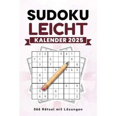 Abbildung von Sudoku kalender 2025 leicht: Rätselbuch Geschenk für Erwachsene &amp; Senioren mit 366 datierten Rätsel Alle Lösungen inklusive