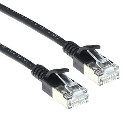 Abbildung von ACT CAT6a Netzwerkkabel, U/FTP LSZH LAN Kabel Dünn 3.8mm Slimline, Flexibles Snagless CAT 6a mit RJ45 Stecker, für den Einsatz in Datenzentren, 5 Meter, Schwarz DC7905